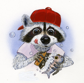 ‘Red Cap Raccoon’  by illustrator Jim Harris.  A little fellow that turned up one day in the pages of Ranger Rick magazine.  